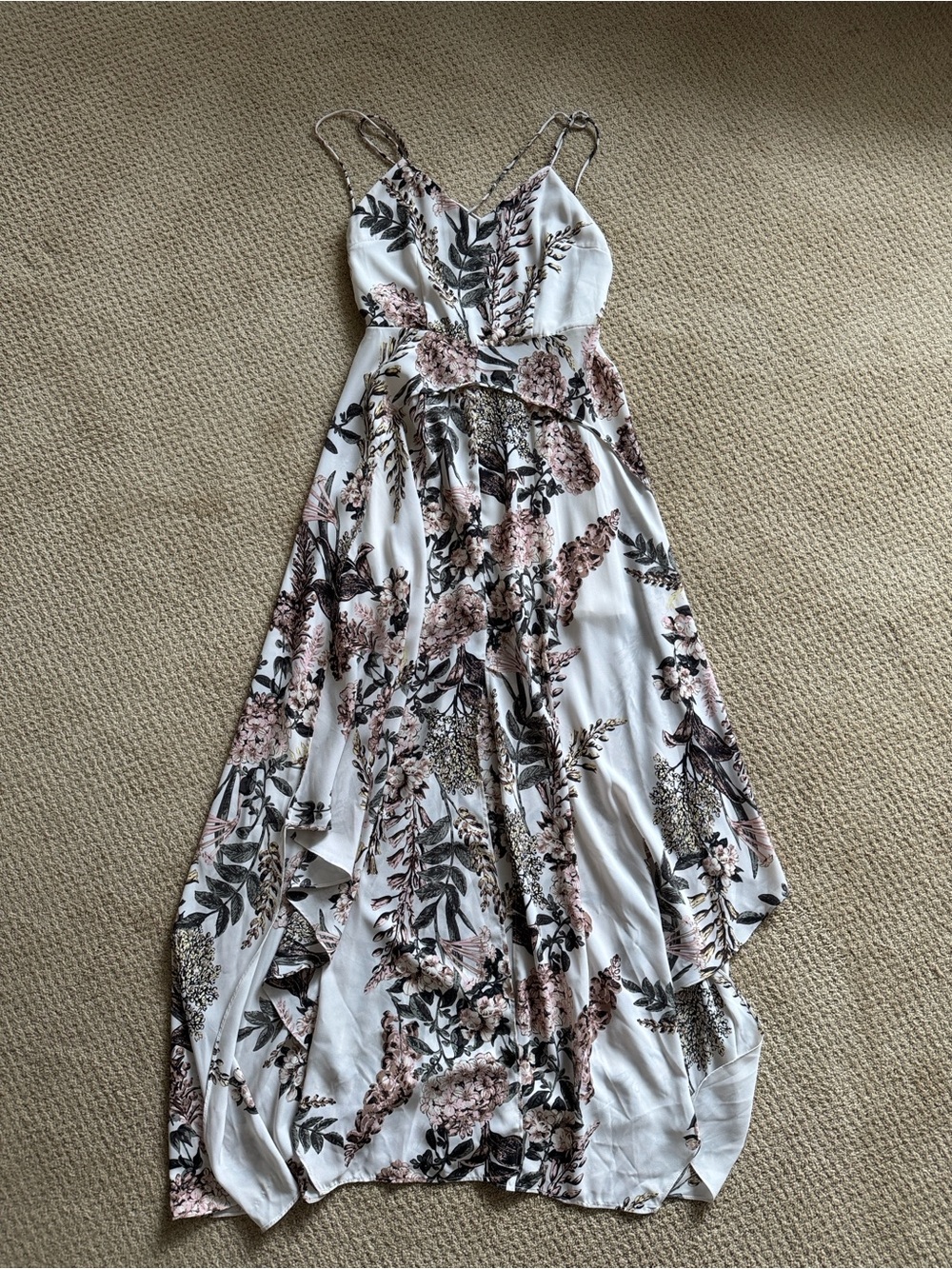 Mendocino Cream Floral Maxi Dress